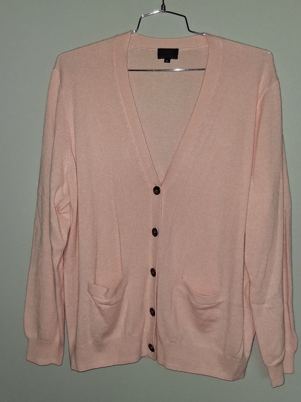J. Crew Pale Pink V-Neck Button Cardigan